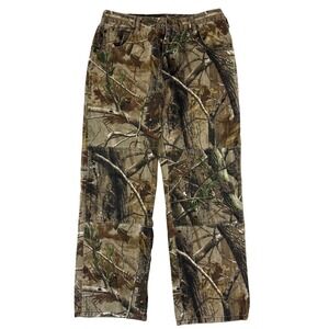 Realtree Camo Pants Mens 34x30 Brown AP All Purpose Double Knee Hunting Trousers